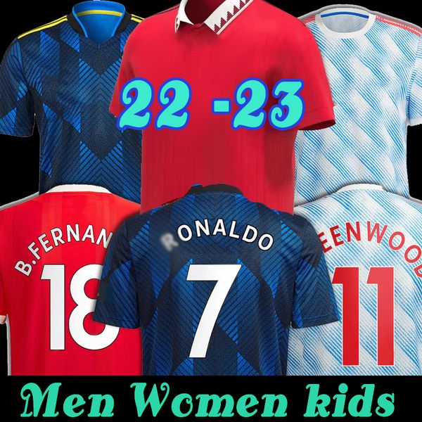 

7ronaldo sancho manchester soccer jerseys b fernandes bruno fernandes martial pogba rashford football kids kit shirts cavani, Black;yellow