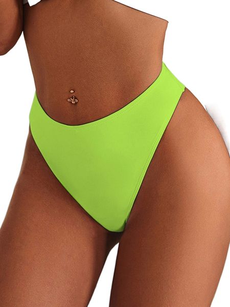 

neon lime high cut bikini panty n60q#, White;black