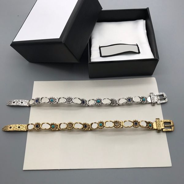 

vintage flora bangles link chains men women brand bracelets exaggeration designer couple bangle street style watch bracelets, Black