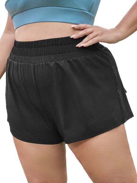 

plus letter graphic sports shorts f2tz#, Black
