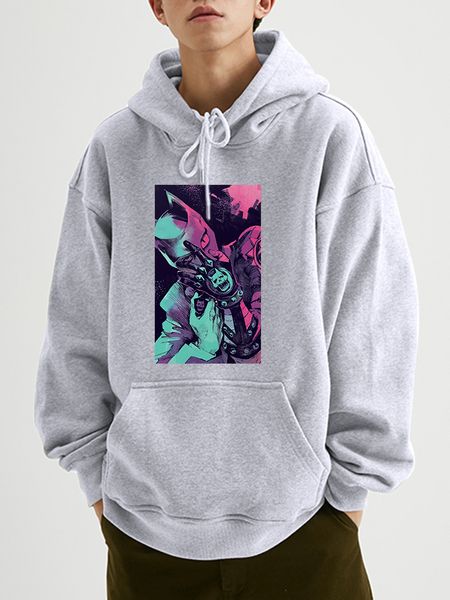 

killer queen bizzare adventure mens sweatshirt long sleeve winter warm casual hoodies tracksuits sweatshirts hoodies 220815, Black