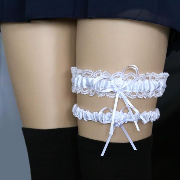 

bridal garters 2 pieces white red wedding for bride set wedding leg garter