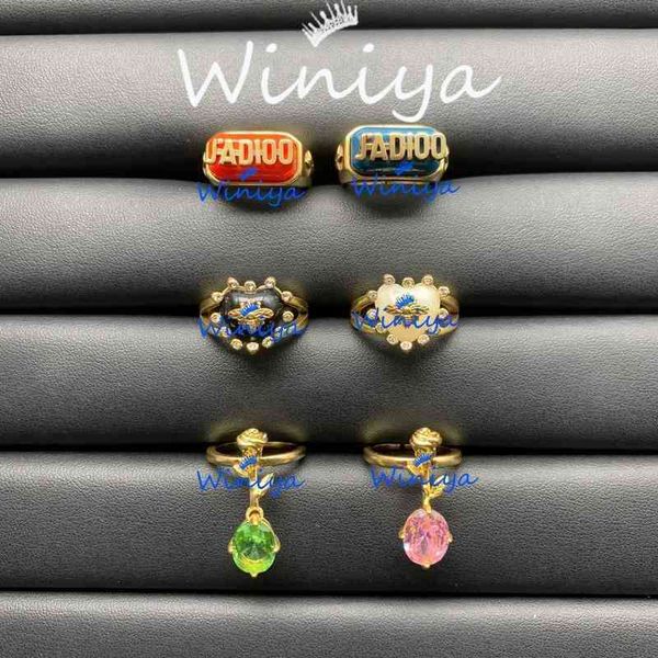 

new letter inlaid open ring color diamond love bee flower fashion jewelry, Silver