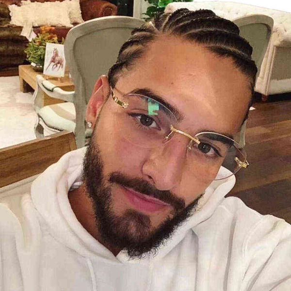 

lux-design sunglasses t008sa rimless glasses 54-18-145 round-oval lens pure-titanium rim for sunglasses full-s, White;black