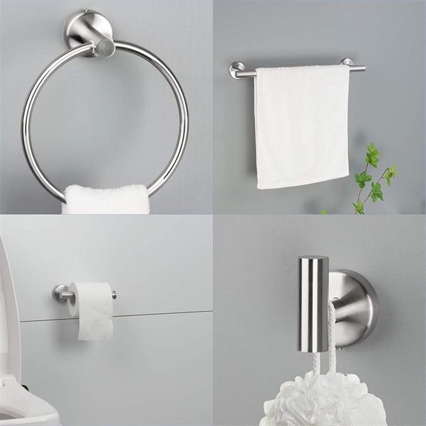 

new 6 piece stainless steel bathroom towel rack set wall mount black gold