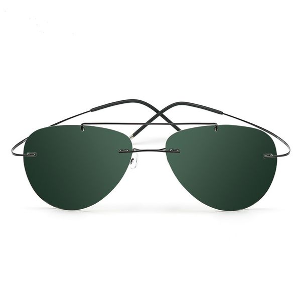 Óculos de sol homens sem aro titânio quadro de óculos de sol polarizados para mulheres designer de luxo esporte uv400 lentes lentes óculos de moda colorida sem moldura tons de moda colorida