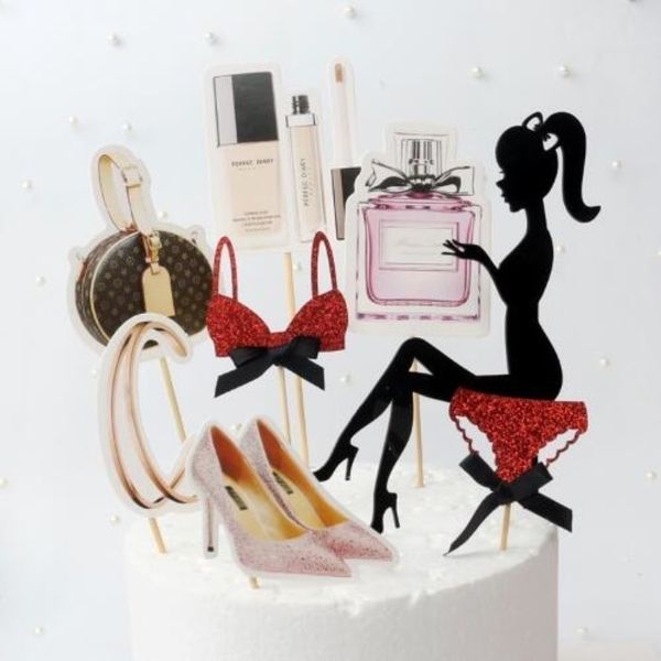 Creative Pretty Girl Bikini Birthday Birthday Cake Topper Diy Cupcake Decoration Gift Party Supplies Day Decorate Y200618