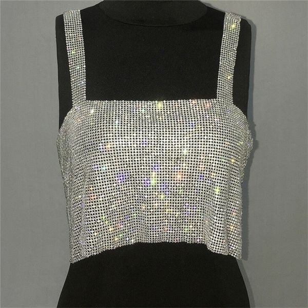 

deat women clothes off shoulder ladies strap tank geometry sleeveless polyester vest sequins gold camis mg210 220318, White