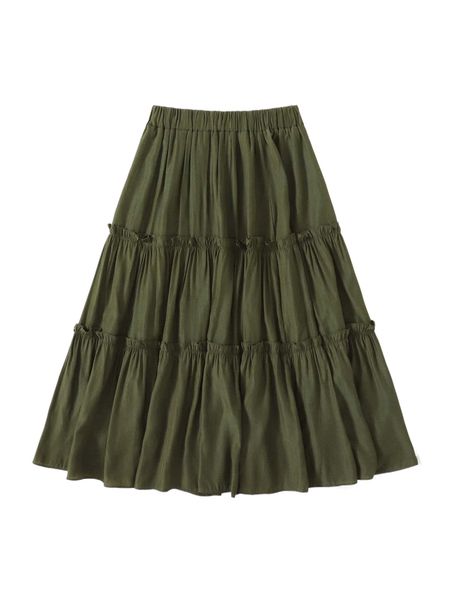 

romwe solid layered skirt k5at#, Black