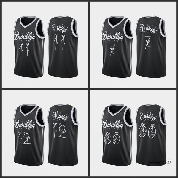 

men brooklyn's nets's joe harris kyrie irving kevin durant custom santa clause christmas jersey, Black