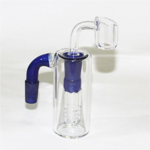 Nargile cam kül yakalayıcı 14mm 3.3 inç petek filtresi bong kül yakalayıcılar kalın pyrex şeffaf fıskiye ashcatcher 90 derece