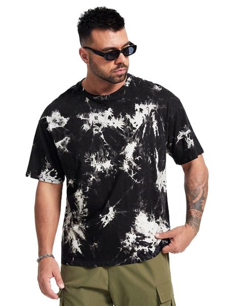 

extended sizes men tie dye tee k9ua#, White;black