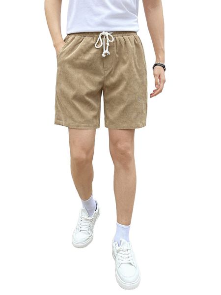 

men letter patched detail drawstring waist shorts j7l3#, White;black