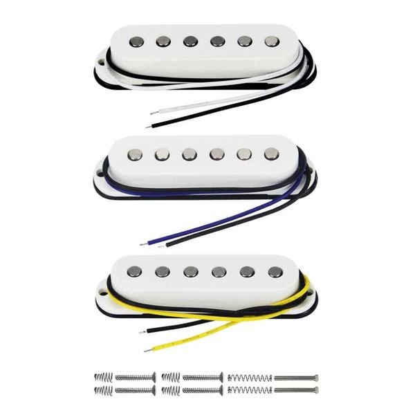 

3pcs/set white alnico 5 guitar pickup single coil neck/middle/bridge pickup 50/50/52mm flat for strat guitar