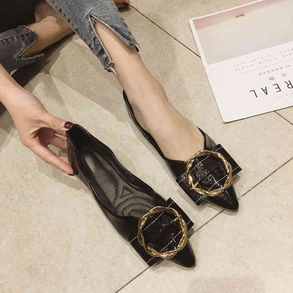 

flat shoes, doudou shoes, large soft soles, 2022 spring pointed women's shoes are versatile, Black