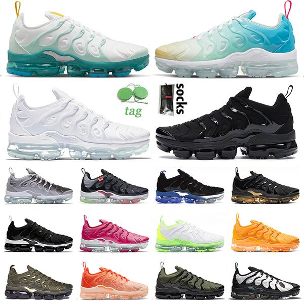

classic tn plus running shoes tuned sneakers mens women since 1972 triple white black silver gradient pink university gold orange dark russe