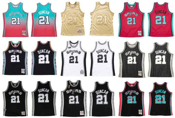 

stitched tim duncan basketball jersey s-6xl mitchell & ness 1998-99 mesh hardwoods classics retro version men women youth jerseys, Black;red