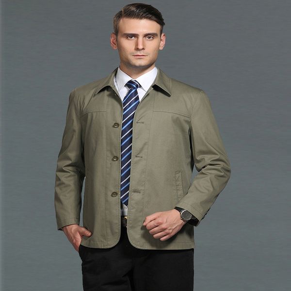 Весенне-осенний новый дизайн, европейская мужская деловая куртка для мужчин средних лет, повседневное повседневное пальто с лацканами, дизайнерские пальто в западном стиле