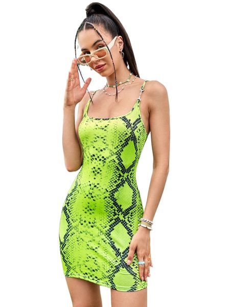 

snakeskin print cami dress t5mv#, Black;gray
