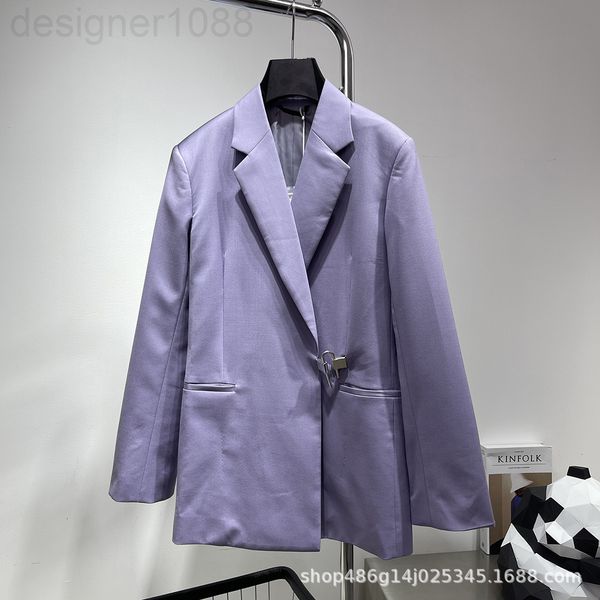 

women's suits & blazers designer [correct version]autumn and winter new giv home purple medium length suit lock irregular wool coat lgt, White;black