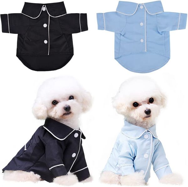 Pijamas para cães elegantes camisetas macias loungewear roupas para cães filhote de cachorro pijamas casaco 2 pernas roupas para animais de estimação para cães pequenos menino menina chihuahua yorkie animal de estimação masculino feminino pijamas camisa a328