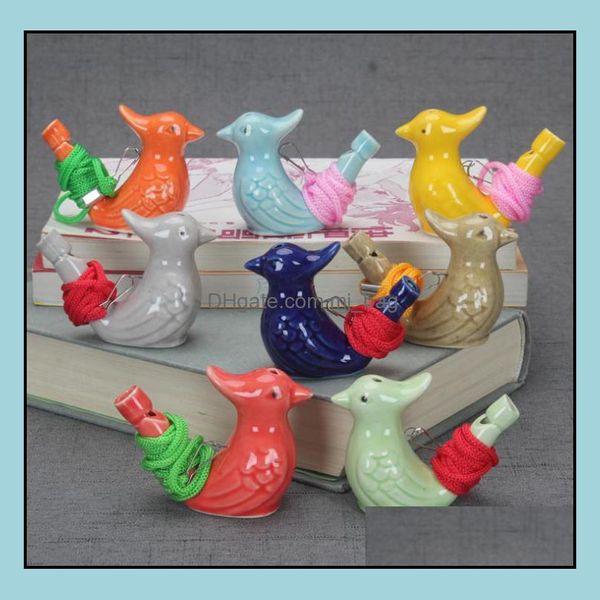 Forniture per eventi per bomboniere Giardino domestico festivo 100 pezzi/lotto Fischietto a forma di uccello per bambini in ceramica Wat Dhadb