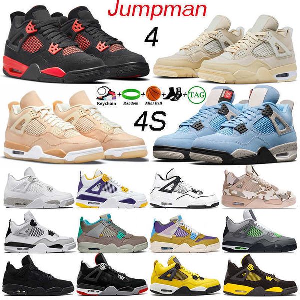 

2022 jumpman 4 high og 4s mens basketball shoes shimmer sail university blue oreo red thunder black cat white fire red diy wild things men