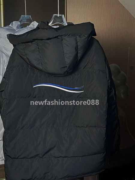 

winter jacket for men outerwear parkas letters 21 fw wave pattern puffer jackets zipper 002, Black