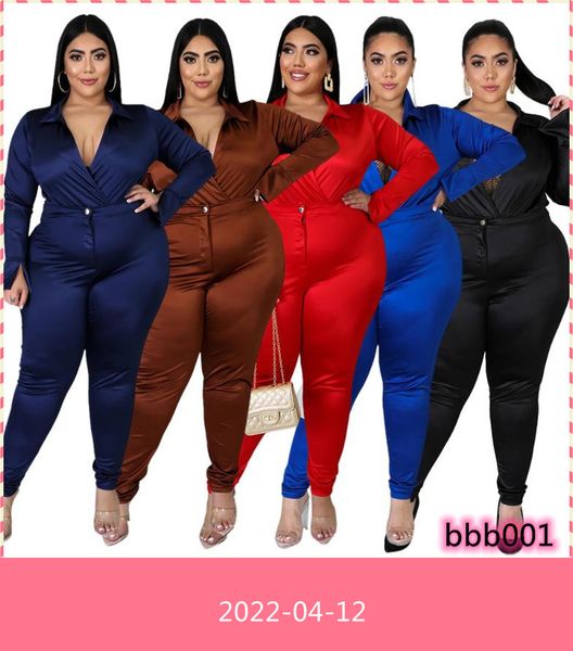 

women's tracksuits plus size women v neck two piece sets fashion high waist skinny pants + long sleeve bodysuits outfits, Gray