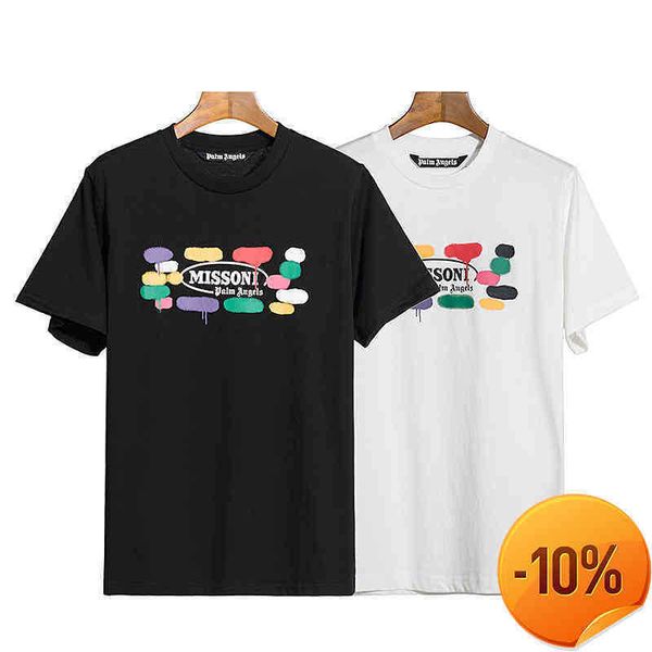 

european and american trend men t shirt plamangels tide brand beheaded bear foam printed short sleeve shirts men's and women's fas, White;black