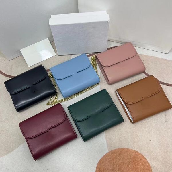 

designer wallet chain crossbody bags womens sheepskin cardholder ladies coin purses flap wallets plain purse luxury cards coins envelope bag, Red;black