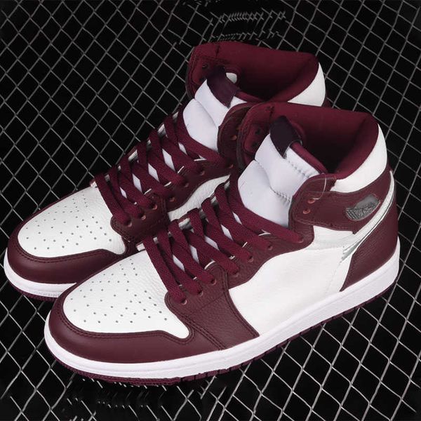 

basketball shoes bordeaux x red jumpman sneakers 1s casual shoess 1 og luxury designer independent brand women men mid trainer, Black