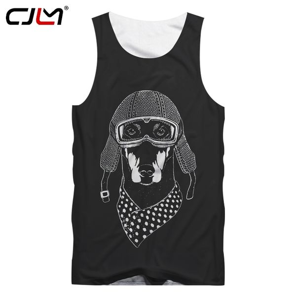 

fashion man tank 3d dog funny streetwear mens whole body printing oversized tracksuit 220623, White;black