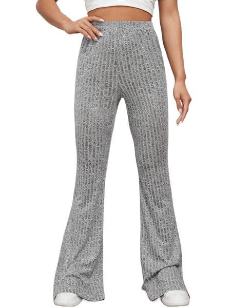 

slit hem flare leg pants a3ut#, Black;white