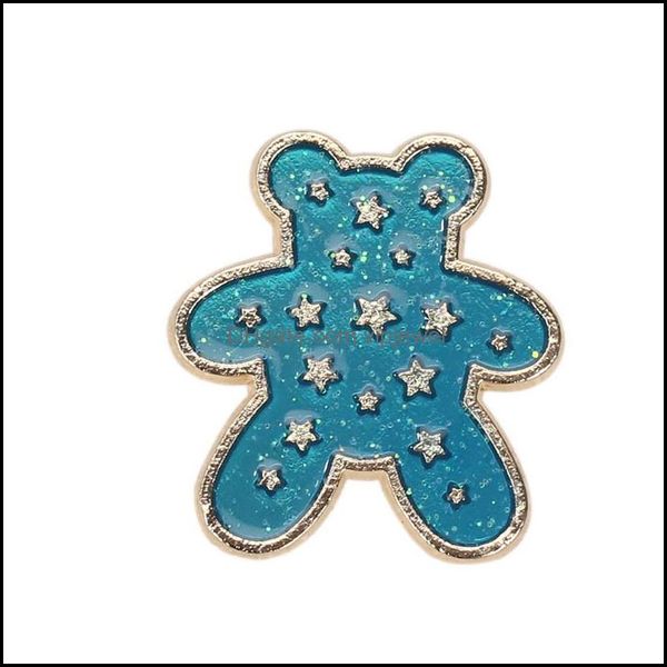 Pinos broches jóias pintura a óleo urso urso broche pino color estrela liga roupas de animais emblemas mulheres desenho animado pinos de lapela europeu b