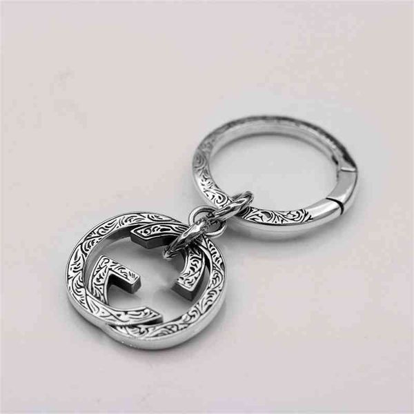 

factory wholesale pattern car bag pendant chain couple key ring, Slivery;golden