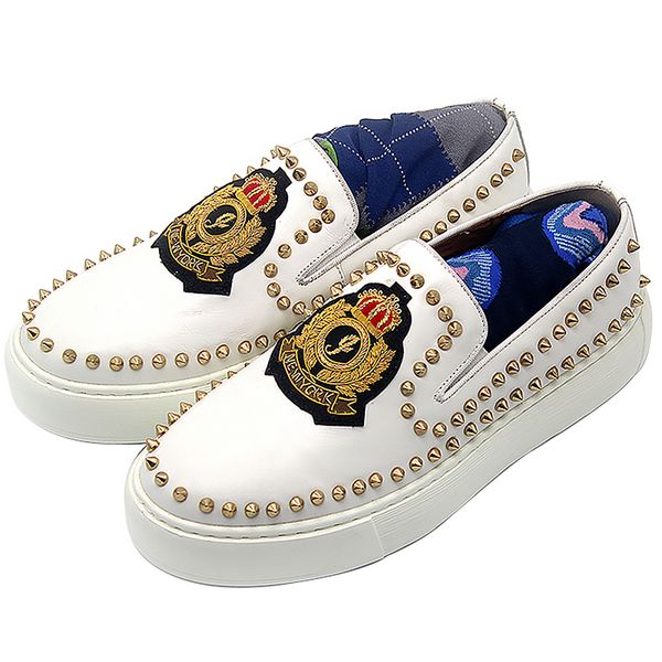 

rivets casual shoes comfort handmade cowhide gold rivets loafers fashion mens driving loafers, Black