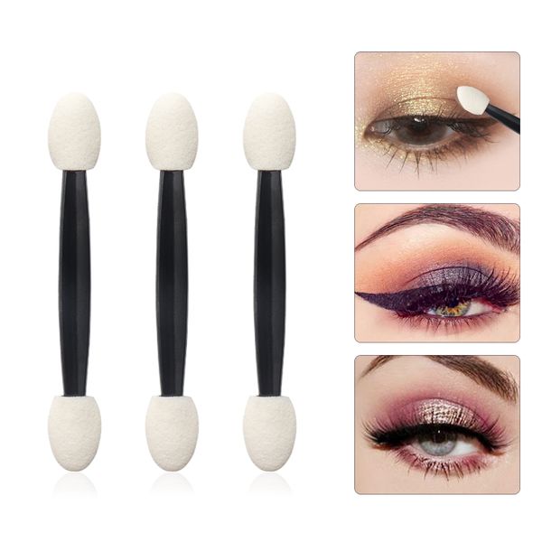 

25pcs/lot professional sponge stick eye shadow applicator cosmetic brushes double-head eyeshadow brush for women makeup tools 087