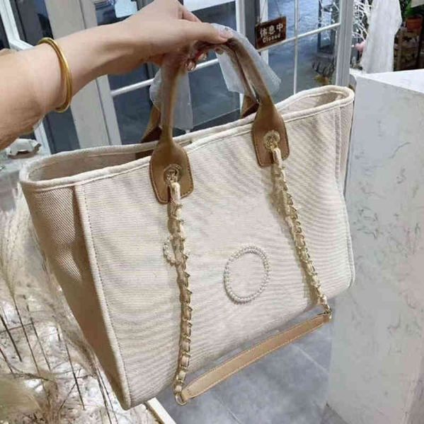 

designer luxury classic beach bags canvas pearl evening bag portable shopping large capacity handbag brand women handbags label backpack lad