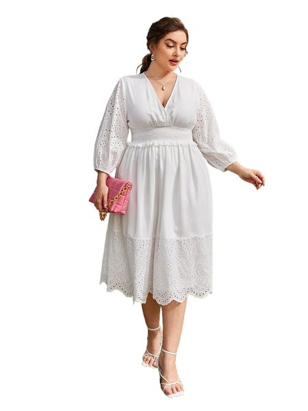 

plus schiffy lantern sleeve shirred waist frill trim dress c0xv#, Black