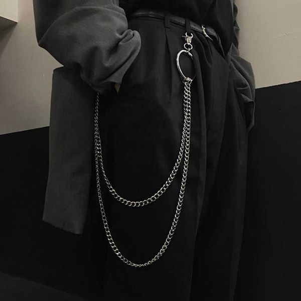 

keychains punk rock metal pants waist chain men women key big ring wallet keychain jeans hip-hop jewelry gift, Silver
