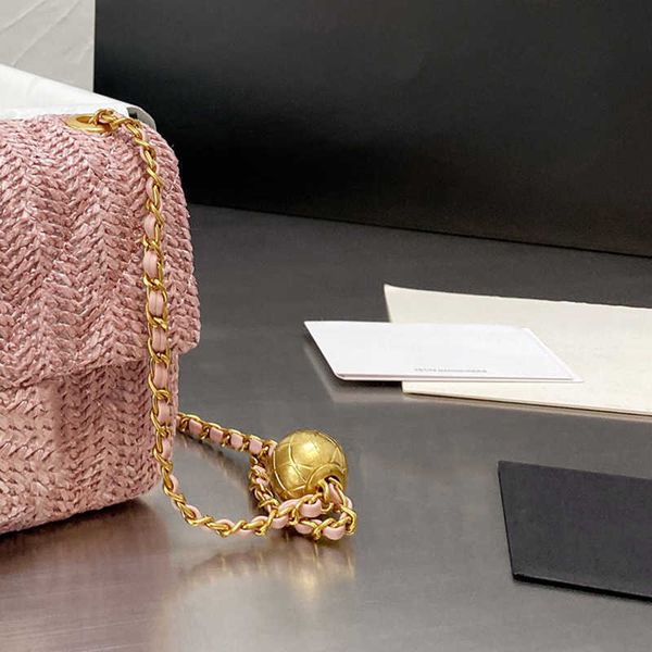 

designer raffia straw crossbody shoulder bag women luxurys designers bags paris brand diamond lattice flag handbags golden ball adjusta