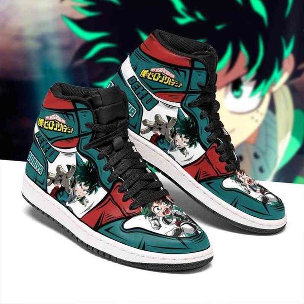 

izuku midoriya sneakers deku my hero academia anime shoes, Black