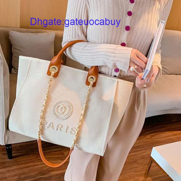 

fashion luxury designers beach bags brand ch women handbags pearl evening bag female canvas portable high-capacity classic trend big handbag, Black;red