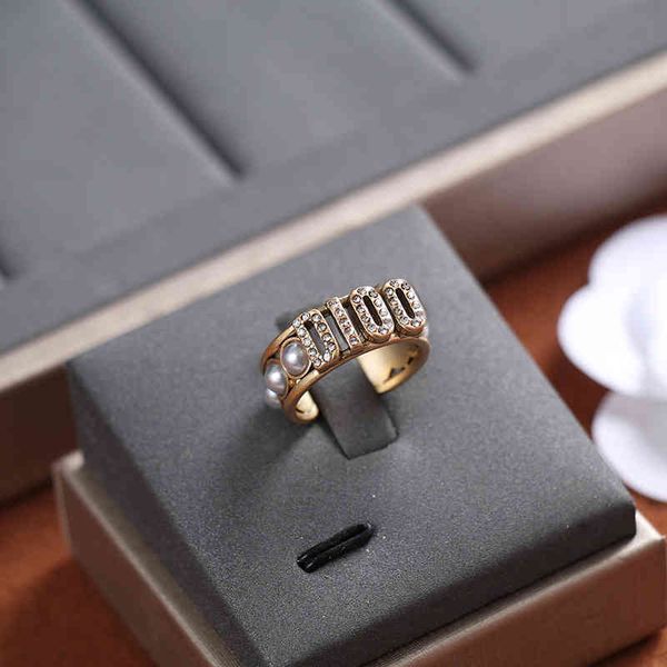 

2022 factory wholesale new open pearl female dijia style diamond ring, Silver