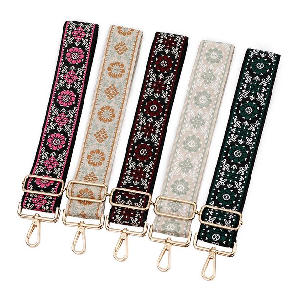 

nylon/cotton bag strap women colored straps for crossbody messenger shoulder bag accessories adjustable belts handbag, Black