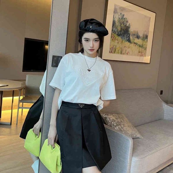 

t-shirts 2022 spring and summer new couple's stereo relief embossed round neck short sleeve t-shirt men's and women's outlet_, White