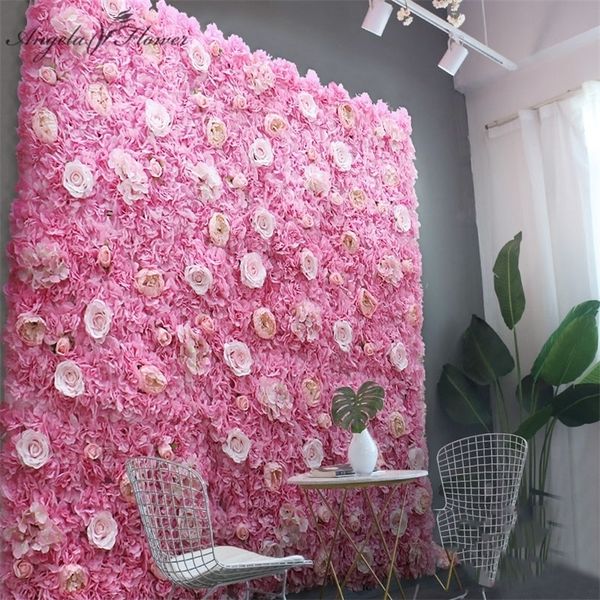 40*60cm Dahlie Rose Künstliche Blume Wand Panel Dekor Hintergrund Hochzeit Party Event Geburtstag Shop Szene Layout Anpassbare 220406