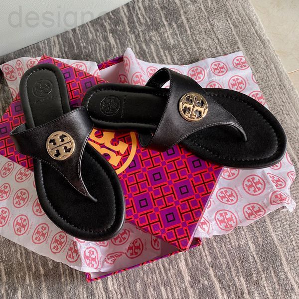 

dress shoes designer tb sheepskin clip foot flat bottom herringbone slippers 2021 new summer wear lazy people on beach leisure sandals x5wi, Black