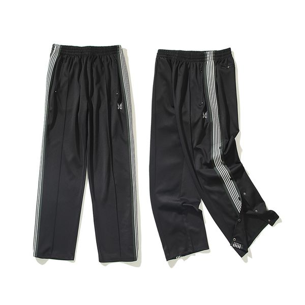 

straight leg pants sweatpants men women elastic waist pant joggers drawstring trousers 22fw, Black